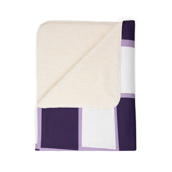 Checkered Purple Whimsical Sherpa Throw