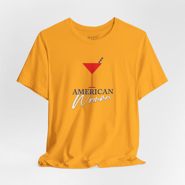 American Woman Patriotic Martini July 4th T-Shirt