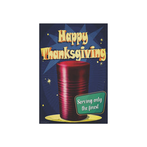 Garden flag with 'Retro Canned Cranberry Funny Thanksgiving' design