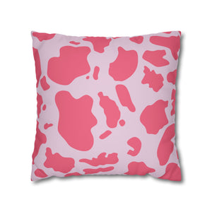 throw pillow with 'Pink Cow Print Cover' design