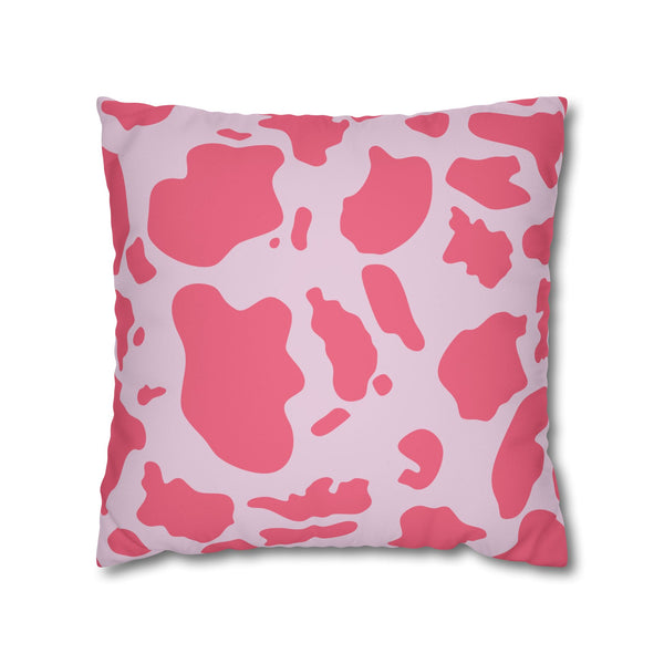 Pink Animal Cow Print Soft Throw Pillow Cover