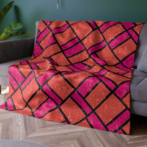 Pink and Orange Modern Decorative Throw Blanket