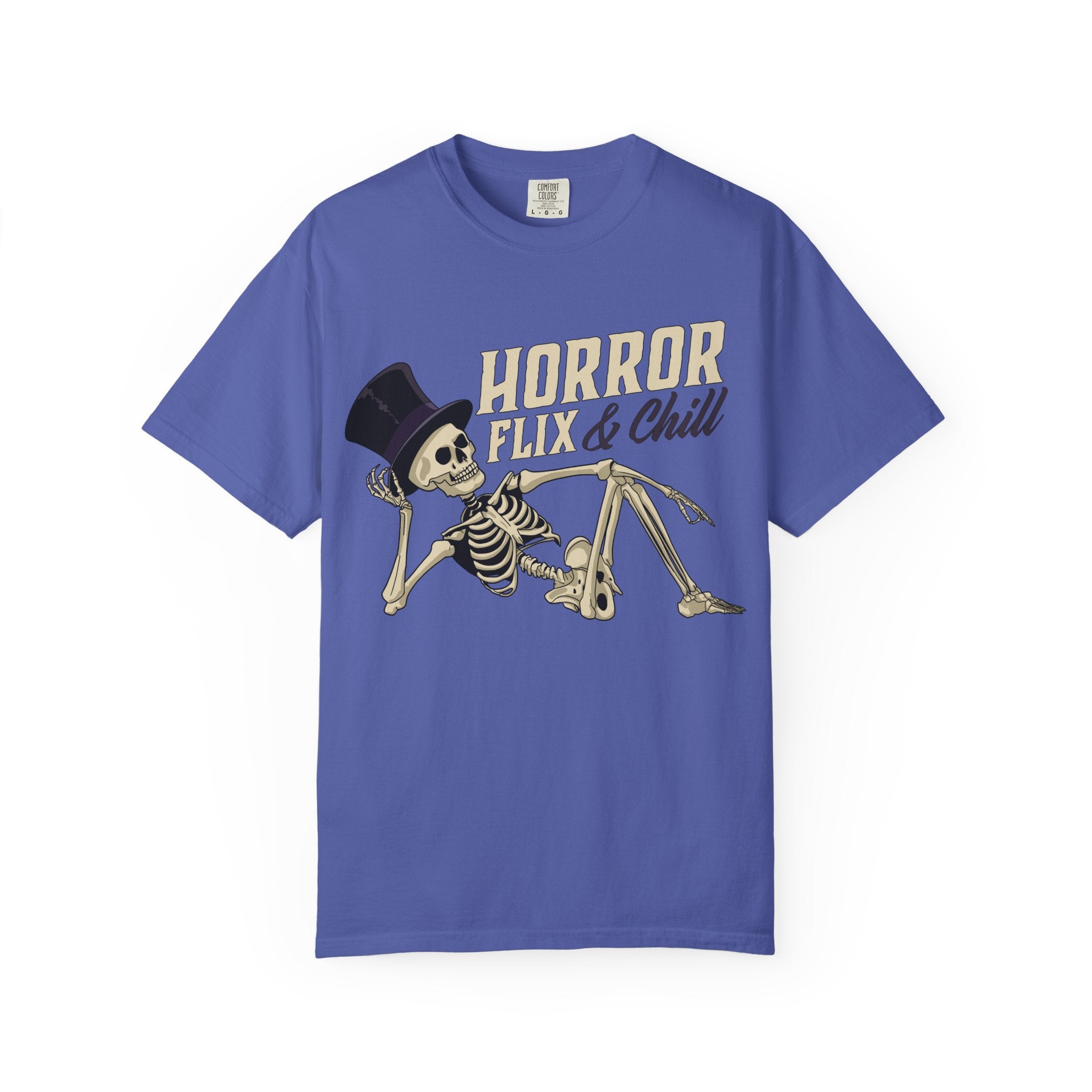 Horror Flix & Chill Skeleton Halloween T-Shirt Comfort Colors®
