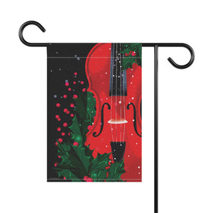 Garden flag with 'Violin Music Lovers Funny Christmas' design