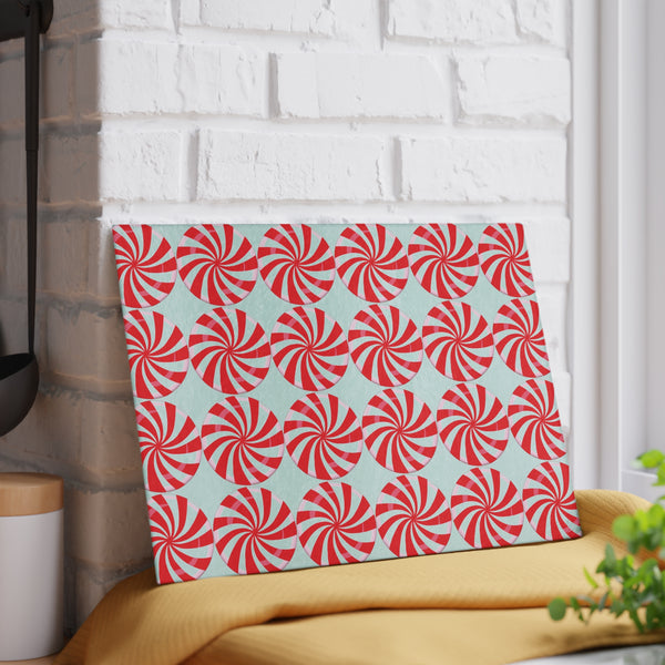 Candy Cane Peppermints Christmas Cutting Board