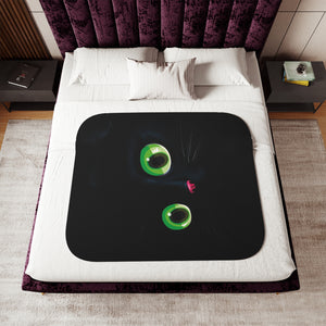 Big Black Cat Newborn Toddler Sherpa Baby Blanket