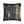 A square black throw pillow featuring a gothic book spine collage print with titles like  Book of Shadows, and Inception.