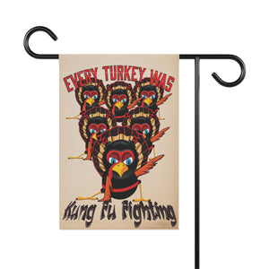 Kung Fu Turkeys Funny Thanksgiving Yard Flag