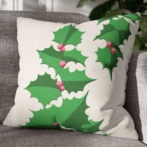 throw pillow with 'Pastel Christmas Cover Holiday Ivy Berry' design