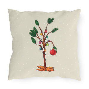 throw pillow with 'Charlie Brown Christmas Outdoor' design
