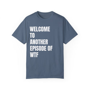 Ivory t-shirt with 'WTF Funny Sarcastic' design on a white background