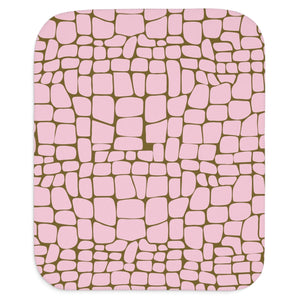 pink and brown crocodile animal print stylish baby blanket
