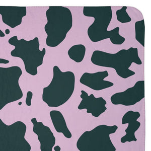 Lavender Blue Green Animal Print Plush Sherpa Throw Blanket