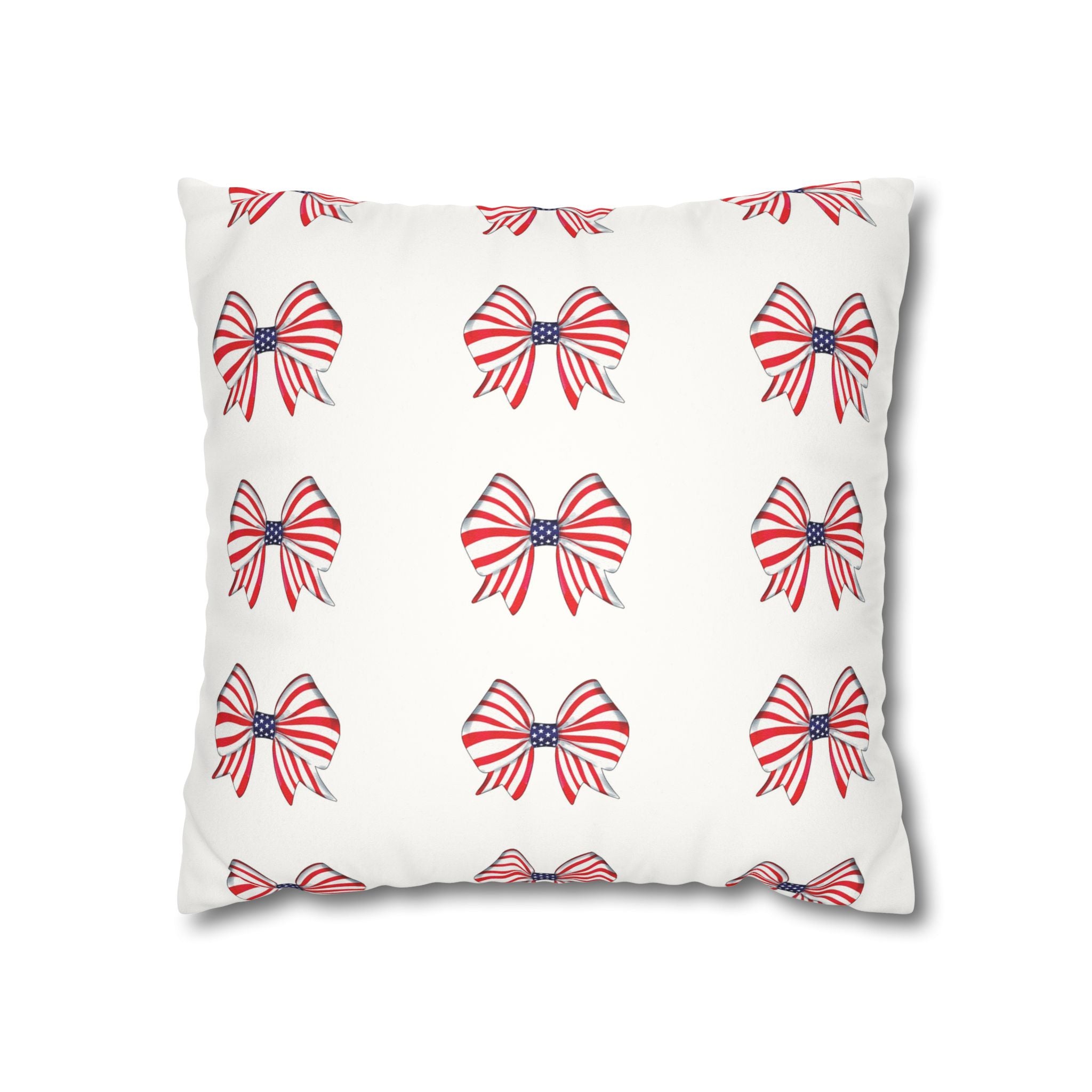 Patriotic Bows 4th of July Soft Accent Pillow Cover