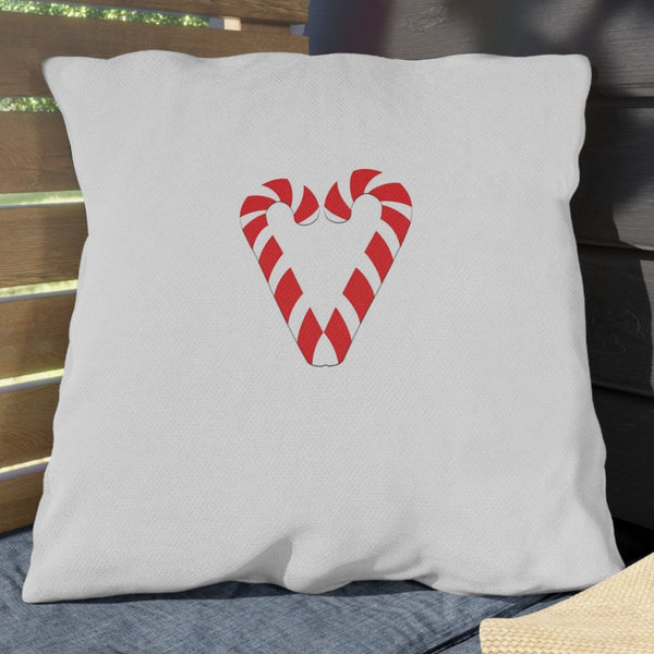 candy cane heart Christmas throw pillow