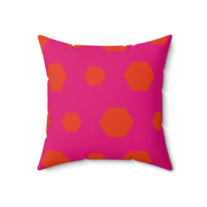 throw pillow with 'Pink & Orange Reversible' design