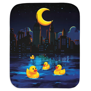 New York City Duckies sherpa baby blanket
