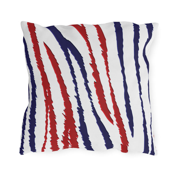 Red White Blue Animal Print Indoor Outdoor Patriotic Accent Pillow