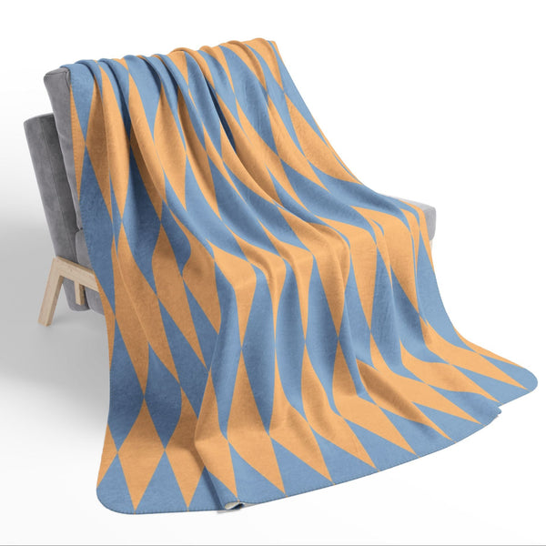 Blue and Yellow Home Gift Plush Sherpa Blanket