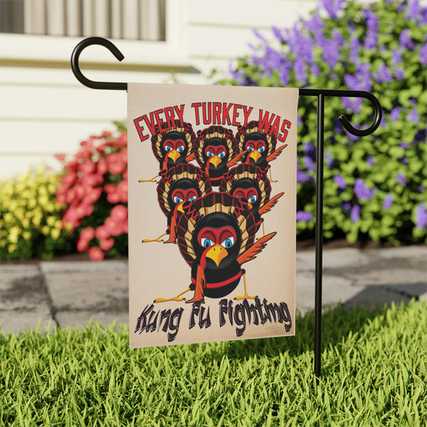 Kung Fu Turkeys Funny Thanksgiving Holiday Yard Flag