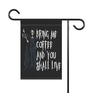 Grim Reaper Coffee Lovers Halloween Yard Flag