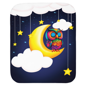 Napping night owl cute baby blanket gift