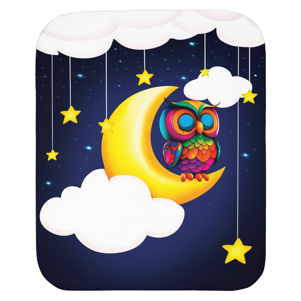 Napping night owl cute baby blanket gift
