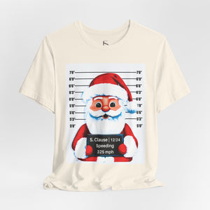 Arrested Santa Mug Shot Funny Christmas T-Shirt