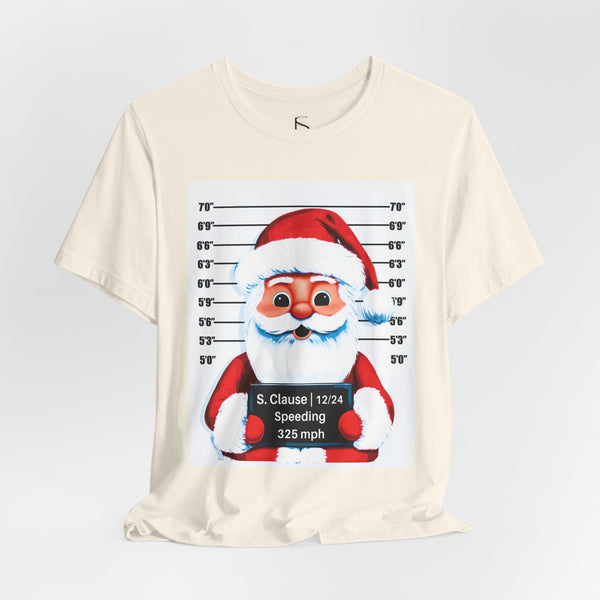Arrested Santa Mug Shot Funny Christmas T-Shirt