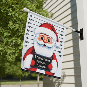 Santa Mug Shot Funny Christmas Yard Flag