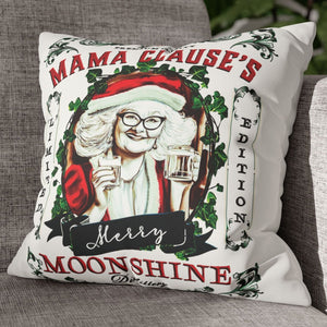 throw pillow with 'Christmas Cover Funny Mrs. Clause Moonshine Decor' design