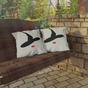 throw pillow with 'Glam Witch Outdoor Indoor' design