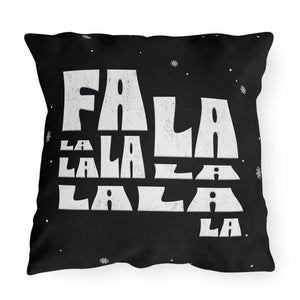 FaLaLaLaLa Indoor Outdoor Holiday Throw Pillow