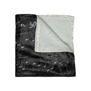 La Vie En Rose Sheet Music Shimmering Black Throw Blanket