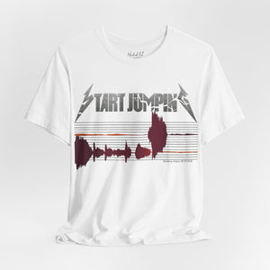 Maroon t-shirt with 'Virginia Tech Metallica Seismograph Chart' design on a white background
