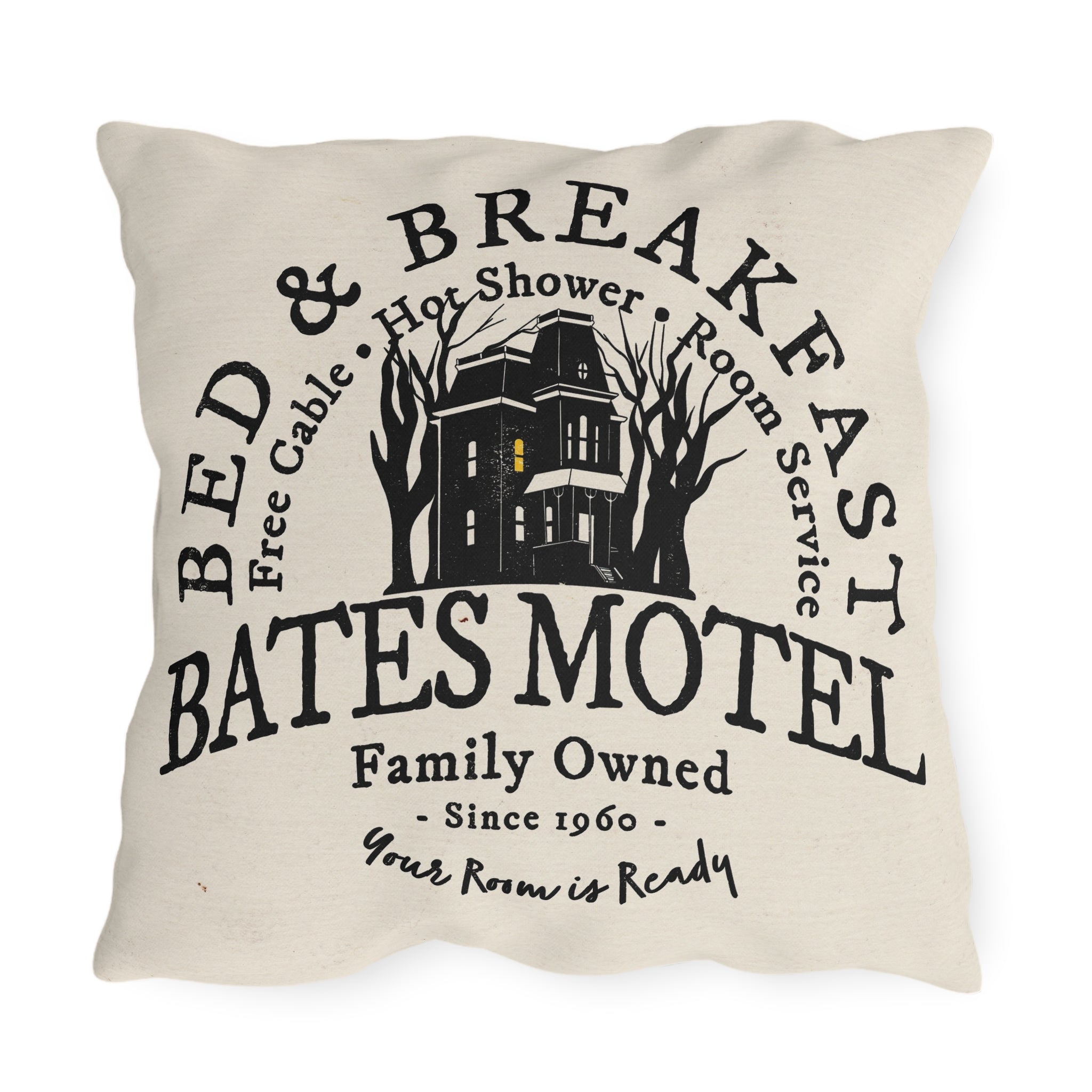 Psycho Bates Motel Outdoor Decor Pillow
