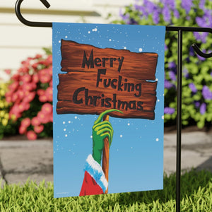 Grinch funny Christmas flag banner