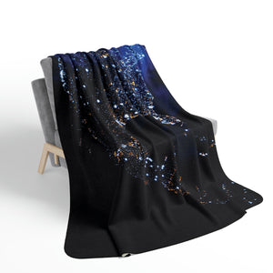Earth's Horizon Space Blue Sherpa Throw Blanket