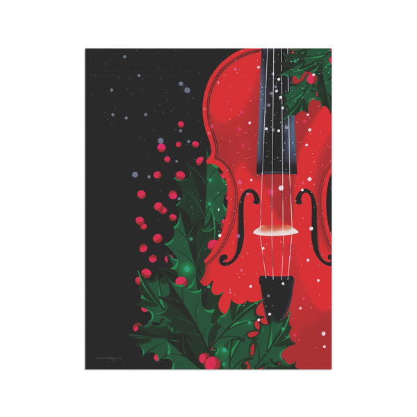 Christmas Yard Flag – Durable Outdoor Violin Design