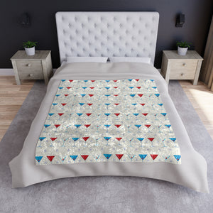 Soft sherpa blanket with 'Red, White, and Blue Martinis Chic Patriotic Throw' design