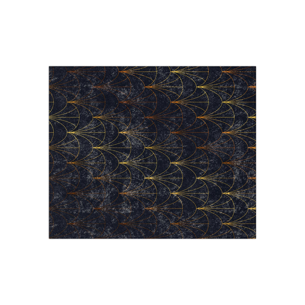 Blue Art Deco Decorative Throw Blanket