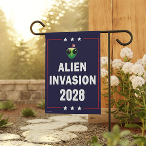 Alien Invasion 2028 Funny Election Flag