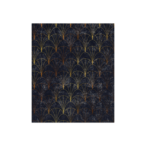 Blue Art Deco Decorative Throw Blanket