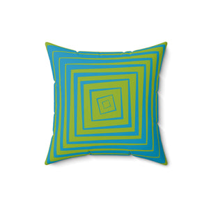 Blue & Green Reversible Retro Throw Pillow
