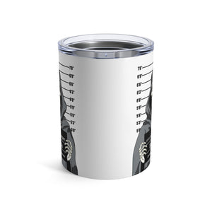 mug with 'Grim Reaper Shot Funny Insulated Travel 10oz' graphic on a white background
