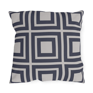 throw pillow with 'Behr Sapphire Blue Blocks Outdoor' design