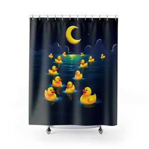 Yellow Rubber Ducks Bath Shower Curtain
