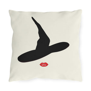 throw pillow with 'Glam Witch Outdoor Indoor' design