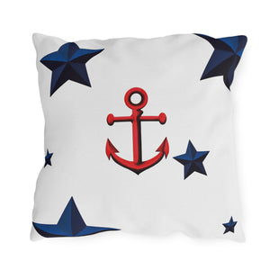 throw pillow with 'Anchor & Stars Patriotic' design
