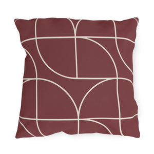 throw pillow with 'Red & White Art Deco' design